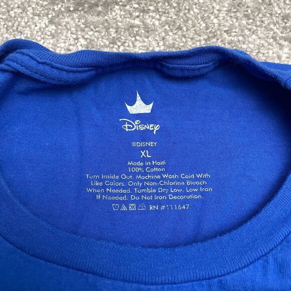 Disney Aladdin Graphic T-Shirt Mens XL Blue Crew Neck Short Sleeve Cotton Tee - Picture 4 of 8